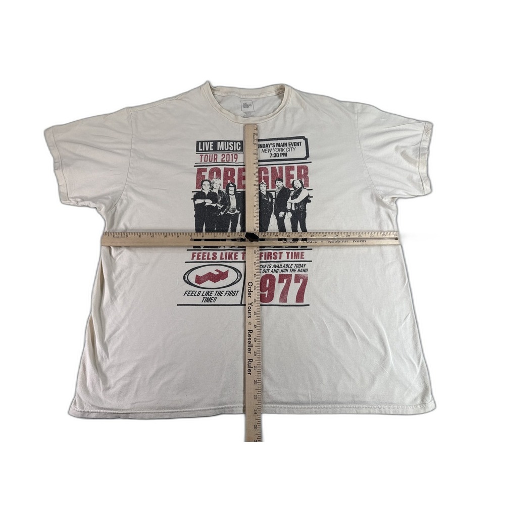 The Thread Shop Foreigner Band Tour Graphic Tee 2X White 100% Cotton Rock